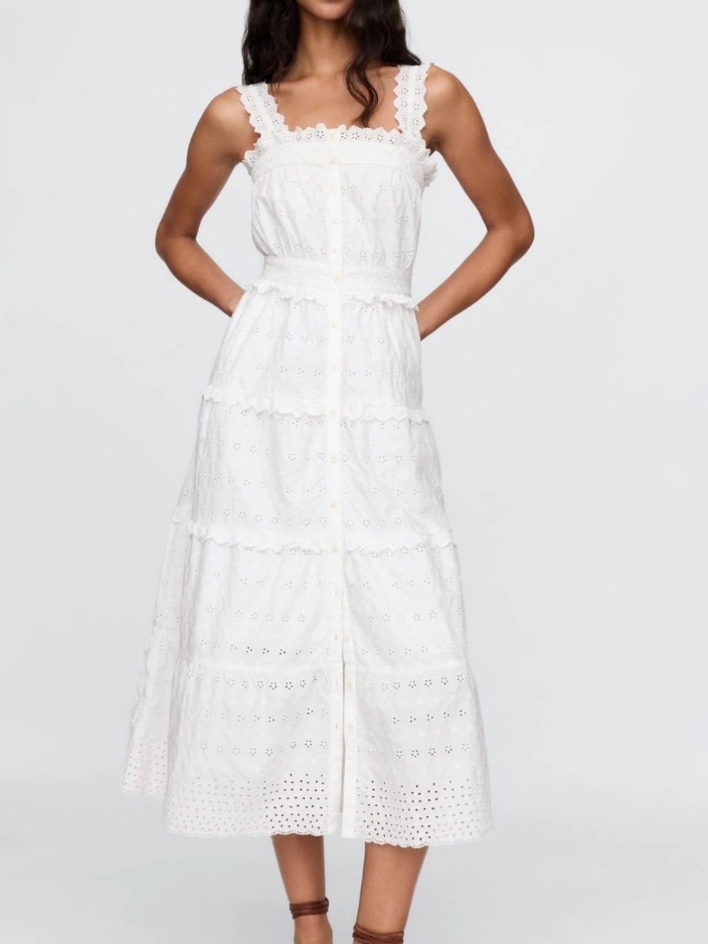 Gap x Doen Eyelet Midi Dress White Size L
